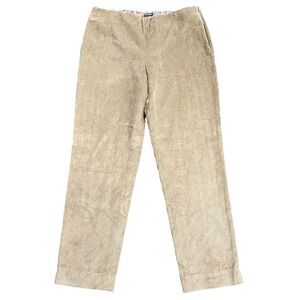J.McLaughlin Women's Corduroy Pants Size 12 Beige Trousers Dress Slit Hem